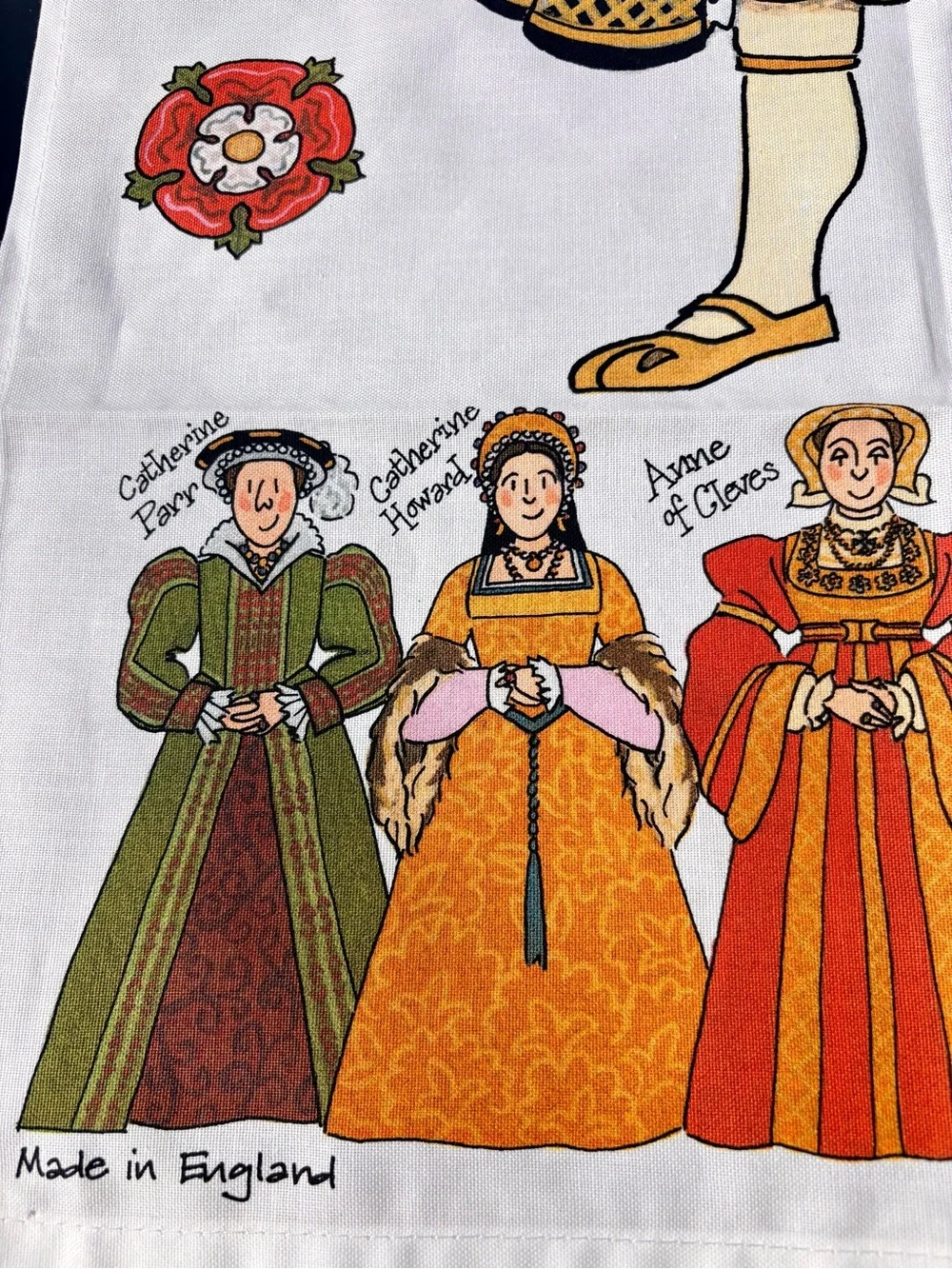 Like New King Henry VIII and His Sic Wives Tea Towel Made in the UK